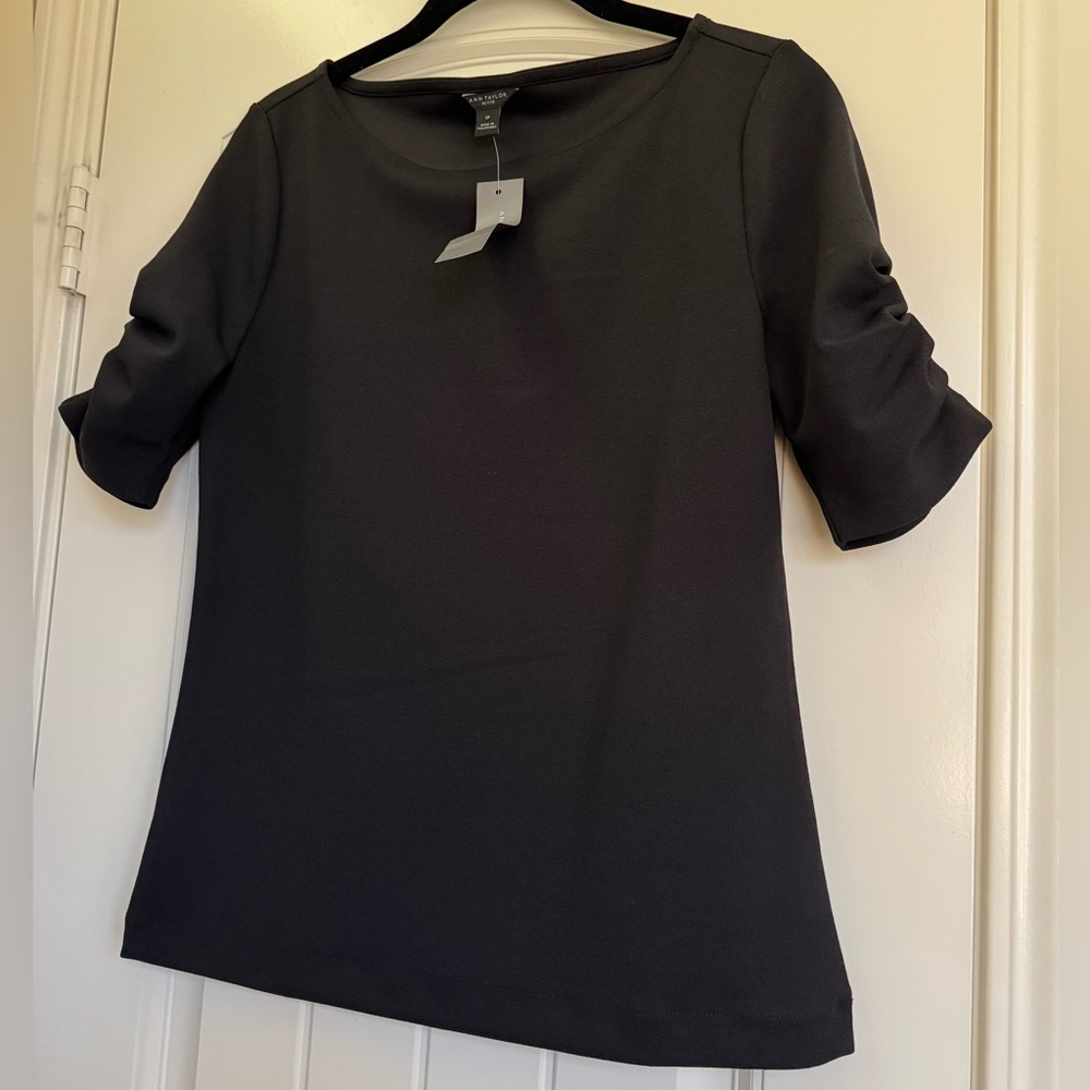 NWT Ann Taylor Elegant Black Blouse Size SP
